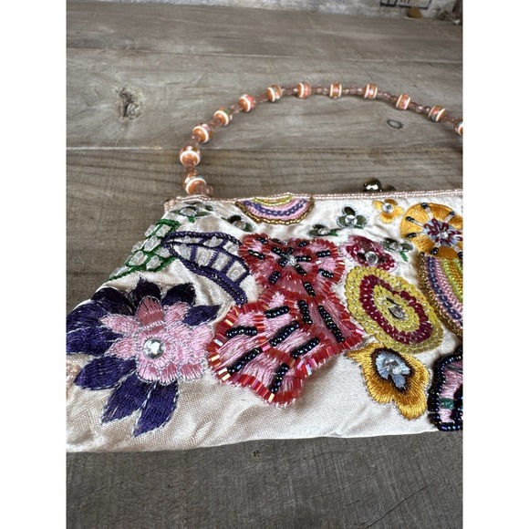 Vintage Chateau Jeweled And Sequin Purse Handbag Beaded Chain Handle Colorful - Picture 3 of 12